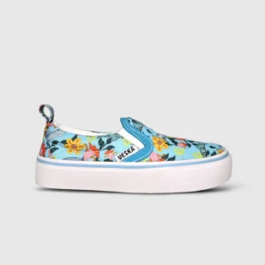 Slip On Floral Shark Aqua