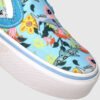 Slip On Floral Shark Aqua