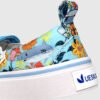 Slip On Floral Shark Aqua